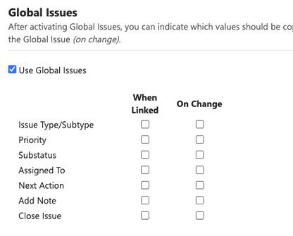 Global Issues Settings Options