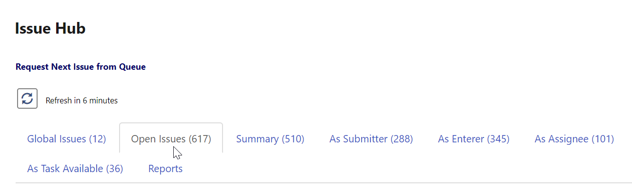 Issue Hub Tabs