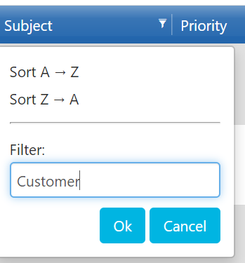 Issue Hub Filter Dropdown