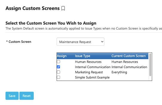 Assign Custom Screen to Issue Type