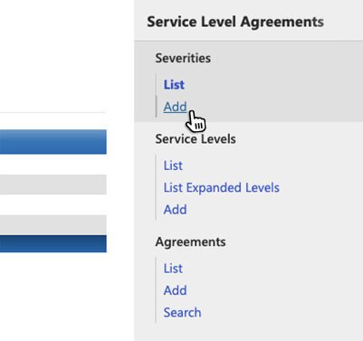 Add Severities link SLAs Context Menu