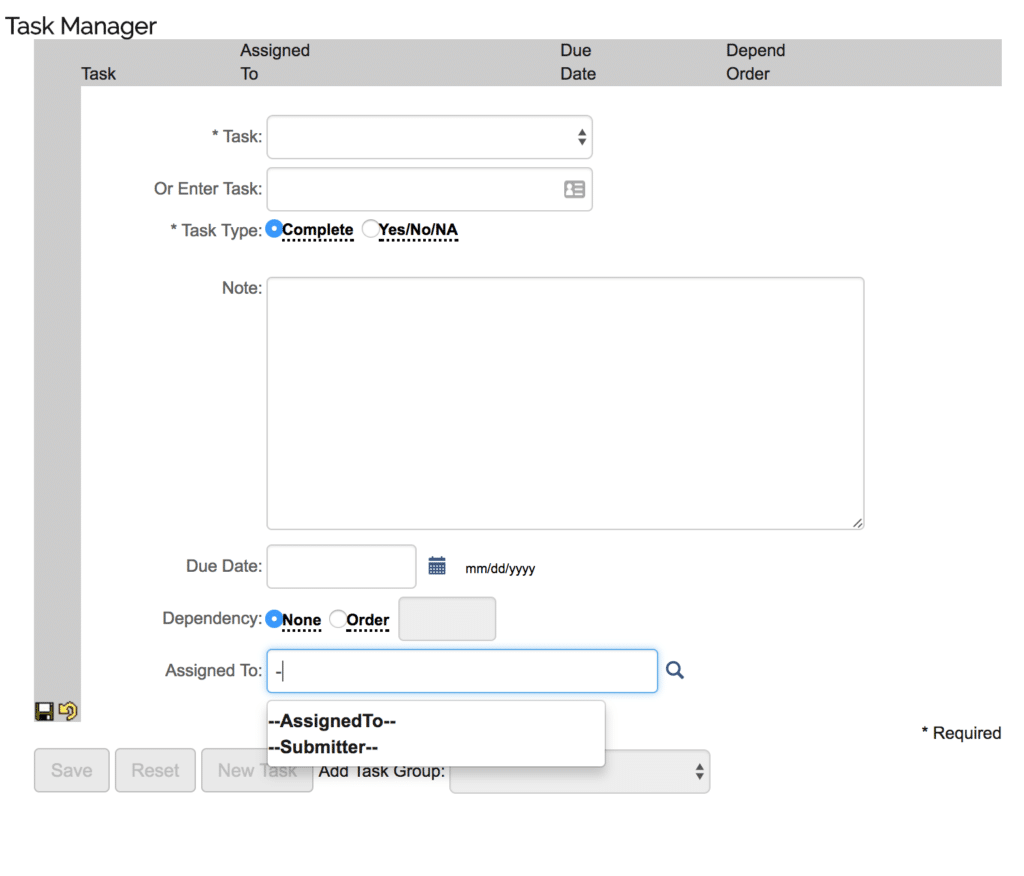 Task Manager screen