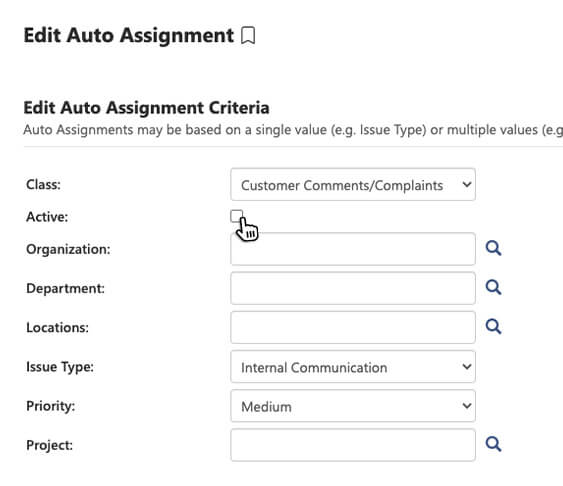 Toggle Auto Assignment