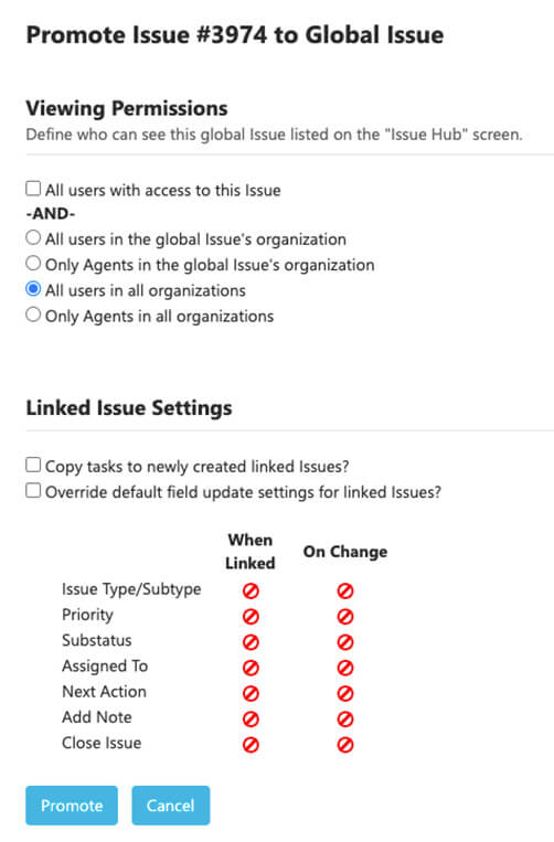 Promote to Global Settings Options