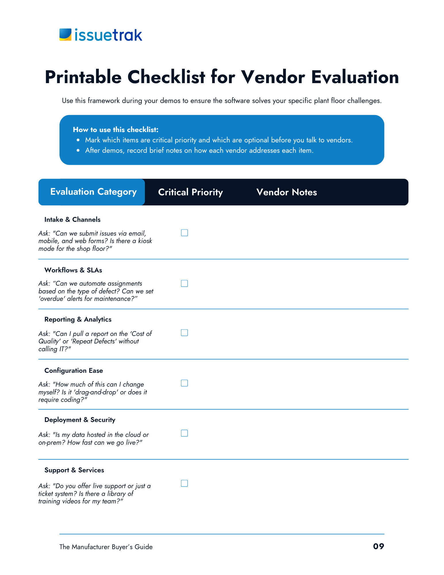 Vendor Eval Checklist PNG