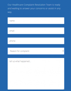 Example of a web form