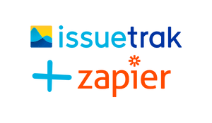 Issuetrak plus Zapier logos